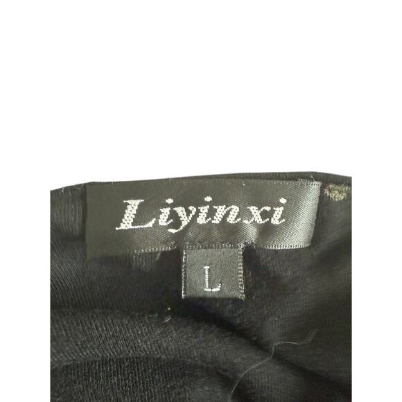 VintageLLiyinxi Black Summer Dress with Adjustable Cami Straps  l - Picture 3 of 8